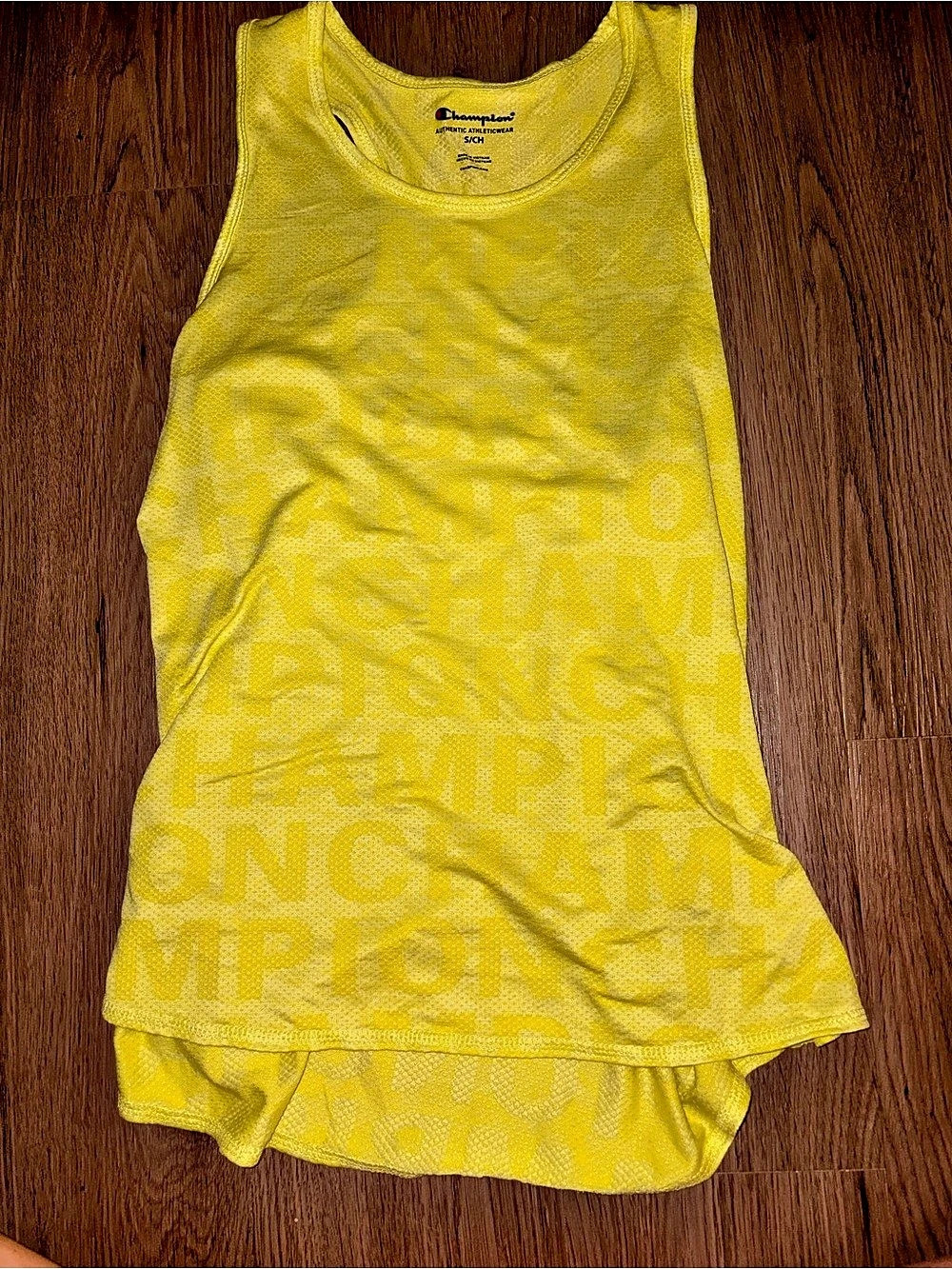 Champion Women Neon Yellow Tank Top Size Small